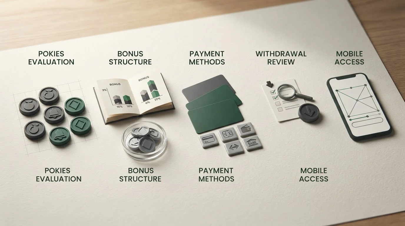 Comparison of bonus, pokies, payments, withdrawals and mobile factors in an Australian casino review